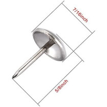 BronaGrand 100 Pieces Upholstery Tacks Furniture Nails Pins, 7/16 Inch (Silver)