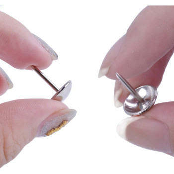 BronaGrand 100 Pieces Upholstery Tacks Furniture Nails Pins, 7/16 Inch (Silver)