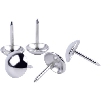 BronaGrand 100 Pieces Upholstery Tacks Furniture Nails Pins, 7/16 Inch (Silver)