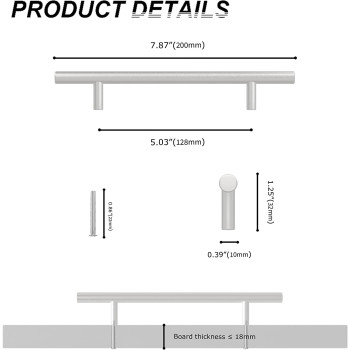 BUHO1991 Kitchen Handles With Screws Stainless Steel T Bar Cabinet Cupboard Handle Pull Handle Door Handle Set For Kitchen Drawer Bedroom Furniture