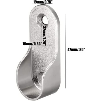 BYHLYH 10 Pcs Zinc Alloy Oval Wardrobe Hanging Rail Rod Rail Hanger Standard Tube Support Wardrobe Rod Socket Fitting Round Bracket Stainless Steel Closet Rod Brackets