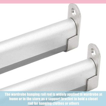 BYHLYH 10 Pcs Zinc Alloy Oval Wardrobe Hanging Rail Rod Rail Hanger Standard Tube Support Wardrobe Rod Socket Fitting Round Bracket Stainless Steel Closet Rod Brackets