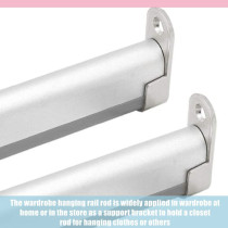 BYHLYH 10 Pcs Zinc Alloy Oval Wardrobe Hanging Rail Rod Rail Hanger Standard Tube Support Wardrobe Rod Socket Fitting Round Bracket Stainless Steel Closet Rod Brackets