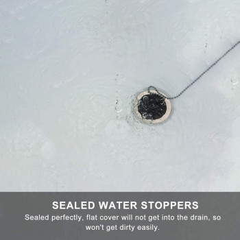 Cabilock 4Pcs Sink Plugs With Chain Rubber Sink Stopper Drain Plug With Hanging Ring Kitchen Sink Bathroom Bathtub Drain Cover Stopper Drain Protector Hair Catcher Trap