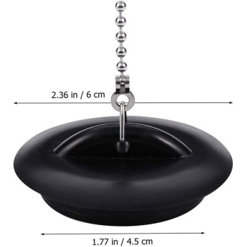 Cabilock 4Pcs Sink Plugs With Chain Rubber Sink Stopper Drain Plug With Hanging Ring Kitchen Sink Bathroom Bathtub Drain Cover Stopper Drain Protector Hair Catcher Trap
