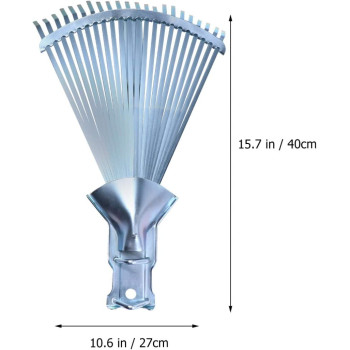 Cabilock Garden Rake 22 Teeth Gardening Lawn Rake Metal Wire Grass Rake Replacement Head Gardening Tools For Garden Grass Leaves Leaf Backyard Farm