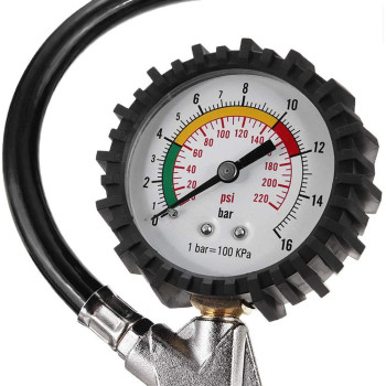 CAIDIEQUEEN 1Pc 220Psi Car Tyre Inflator Also Deflator Pump Psi Bar Air Hose With Air Pressure Gauge For Auto Truck Suv Motorcycles