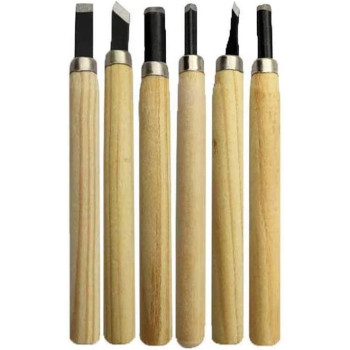 CHENGZ 6Pcs Set Wood Carving Chisels Tool Knife Woodcut Woodworking Craft Kit - Multicolor