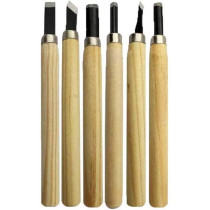 CHENGZ 6Pcs Set Wood Carving Chisels Tool Knife Woodcut Woodworking Craft Kit - Multicolor