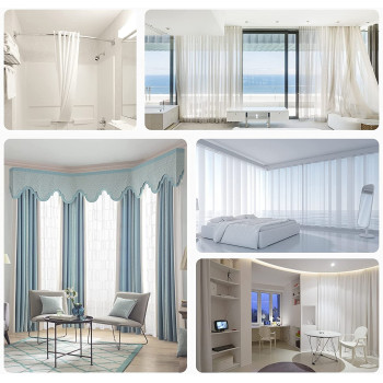 CHU KE Alloy Plastic Windows And Balcony Curtain Track Soft Curved Track Curved Track Rail Slide Rail Accessories (5 Meters). Bendable Straight Curved Curtain Track Top Mounting Ceilling Installation