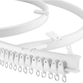 CHU KE Alloy Plastic Windows And Balcony Curtain Track Soft Curved Track Curved Track Rail Slide Rail Accessories (5 Meters). Bendable Straight Curved Curtain Track Top Mounting Ceilling Installation