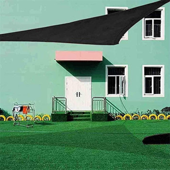 CLG Triangle Sun Shade Sail, Outdoor Swimming Pools Garden Patio, Waterproof 98% Anti-Uv Sunscreen Awning Canopy, Various Sizes, Easy Clean, Black