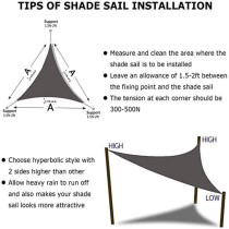 CLG Triangle Sun Shade Sail, Outdoor Swimming Pools Garden Patio, Waterproof 98% Anti-Uv Sunscreen Awning Canopy, Various Sizes, Easy Clean, Black