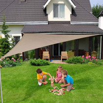 CLG Triangle Sun Shade Sail, Outdoor Swimming Pools Garden Patio, Waterproof 98% Anti-Uv Sunscreen Awning Canopy, Various Sizes, Easy Clean, Brown