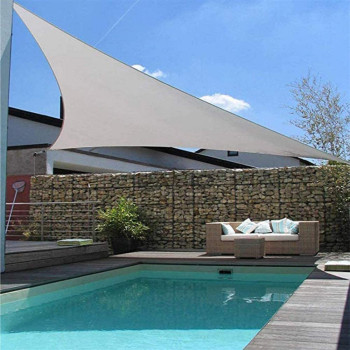 CLG Triangle Sun Shade Sail, Outdoor Swimming Pools Garden Patio, Waterproof 98% Anti-Uv Sunscreen Awning Canopy, Various Sizes, Easy Clean, Dark Grey