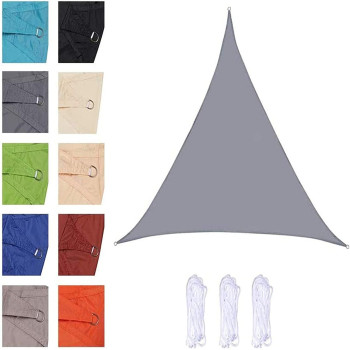 CLG Triangle Sun Shade Sail, Outdoor Swimming Pools Garden Patio, Waterproof 98% Anti-Uv Sunscreen Awning Canopy, Various Sizes, Easy Clean, Grey