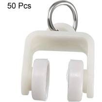 uxcell Curtain Track Plastic Twin Wheeled Carriers Drapery Rail Sliding Glider for Windows Shower Curtain Tracks 13mm Dia 50 Pcs