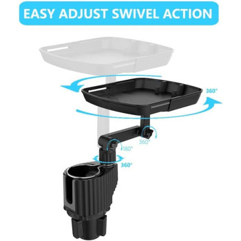 2 in 1 Multifunctional Car Cup Drink Holder, Expander Adjustable Detachable Food Tray, can extend to 9.4x8.3 inch, with flexible silicone phone slot
