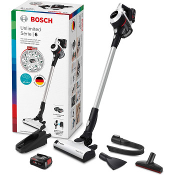 Bosch 6 Rechargeable Vacuum Cleaner Unlimited White, Bcs612GB"Min 1 year manufacturer warranty"