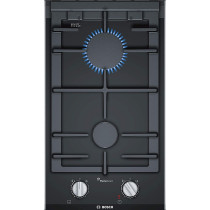 Bosch Serie Refrigerator 8, 30 cm Domino Gas Hob, Black - PRB3A6D70M, 1 Year Warranty