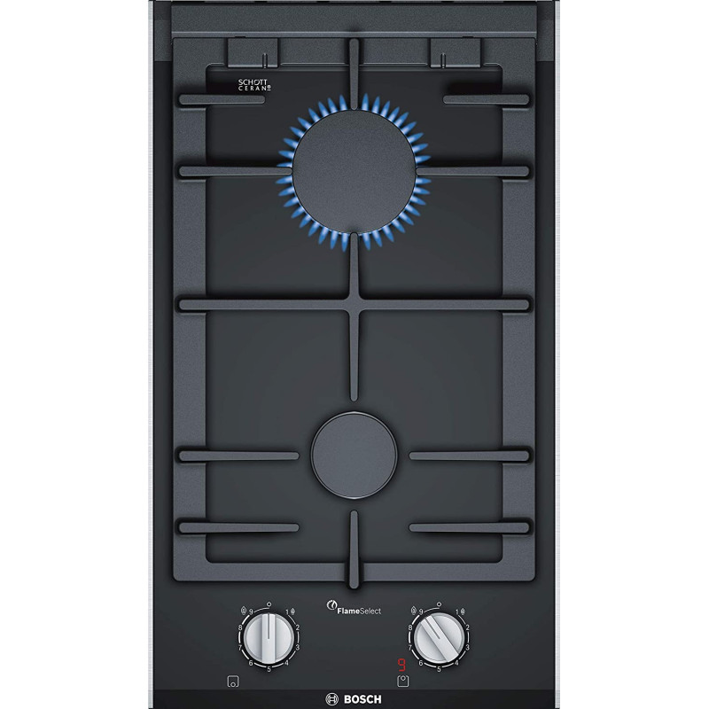 Bosch Serie Refrigerator 8, 30 cm Domino Gas Hob, Black - PRB3A6D70M, 1 Year Warranty