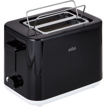 Braun Breakfast - Toaster Ht 1010 Bk, 2 Slots, 8 Browning Settings, Bun Warmer, 900 Watts, Black."Min 1 year manufacturer warranty"