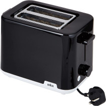 Braun Breakfast - Toaster Ht 1010 Bk, 2 Slots, 8 Browning Settings, Bun Warmer, 900 Watts, Black."Min 1 year manufacturer warranty"