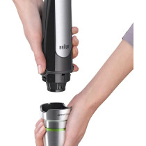 Braun Hand Blender Multiquick 7 1000W With 600Ml BPA-Free Beaker, 1.5L Food Processor, 350Ml Chopper, Puree/Masher, Whisk, Easy Smartspeed, Splashcontrol & Powerbell Plus Technology Mq 7087X Black