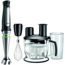 Braun Hand Blender Multiquick 7 1000W With 600Ml Bpa-Free Beaker, 1.5L Food Processor, Mq 7075X Black