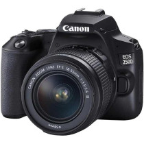 Canon Eos 250D Dslr Camera, With Efs 18 55 Dc Iii Lens 24.1 Mp, Aps C Sensor, 5 Fps, Vari Angle Touchscreen, 4K Movies, Wi Fi, Bluetooth, Black, 3454C003, 18-55 