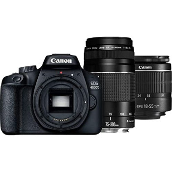 Canon EOS 4000D Black 18-55 Dc Plus Canon 75-300Mm Lens Kit