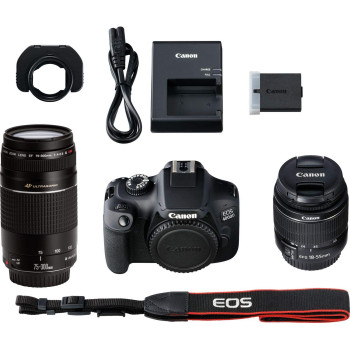 Canon EOS 4000D Black 18-55 Dc Plus Canon 75-300Mm Lens Kit
