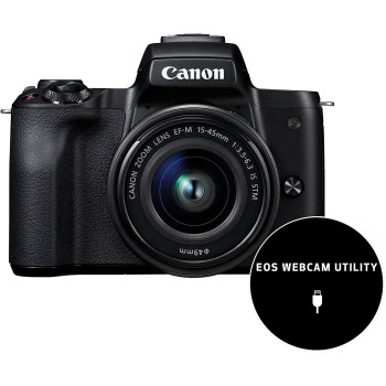 Canon Eos M50 Mark II Mirrorless Vlogging Camera Kit With Ef-M 15-45Mm Lens, Black