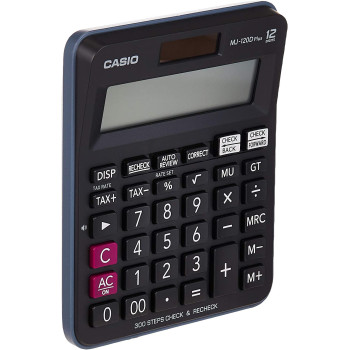 Casio MJ-120D Plus - BK, 300 Steps Check and Correct, Desktop Calculator with Tax & GT Keys