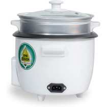 Clikon - 2.2 Litre Electric Rice Cooker/Food Steamer, Nonstick Basket/Measuring Cup & Spatula, Keep Warm Function, 900 Watts, White - CK2129-N