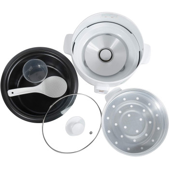 Clikon - 2.2 Litre Electric Rice Cooker/Food Steamer, Nonstick Basket/Measuring Cup & Spatula, Keep Warm Function, 900 Watts, White - CK2129-N