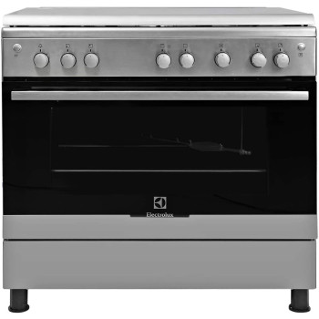 Electrolux 90X60 Full Gas With Turnspit Cast Iron Supports Cooling Fan Stainless Steel - EKG913A2OX, Min 1 year manufacturer warranty