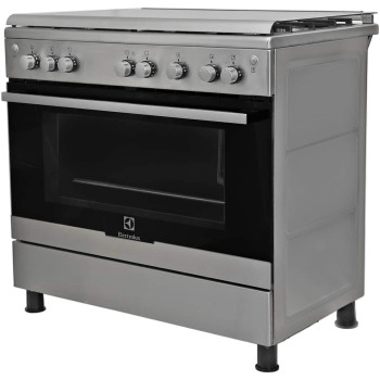 Electrolux 90X60 Full Gas With Turnspit Cast Iron Supports Cooling Fan Stainless Steel - EKG913A2OX, Min 1 year manufacturer warranty