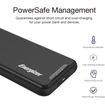Energizer 10000 Mah Fast Charging Power Bank, Power Delivery, Qualcomm Quick Charge, Triple Outputs 2 Smart Usb And Type C, Dual Inputs Type C And Micro Usb, Black, Ue10052Pq_Bk