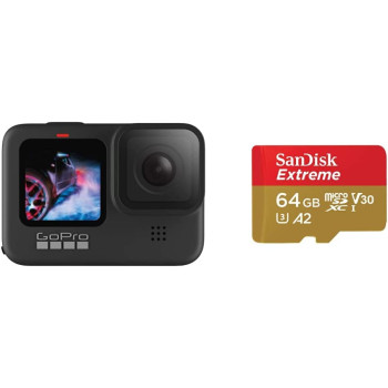 GoPro HERO9 Black - Waterproof Action Camera with Front LCD and Touch Rear Screens, 5K Ultra HD Video SDSQXA2-064G-GN6MN