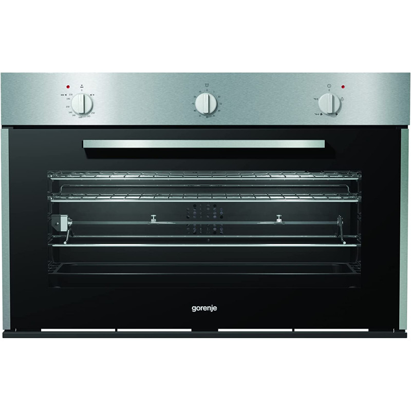 Gorenje 90 cm Built In Gas Oven, 88 Liters Capacity, Made In Italy, Stainless Steel,Bog922E00Fx"Min 1 year manufacturer warranty"