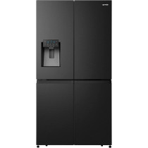 Gorenje Freestanding 4 Doors Refrigerator With Water And Ice Dispencer, 565 Liters, 10 Years Compressor Warranty, Black, NRM9181SBI