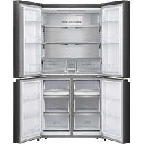 Gorenje Freestanding 4 Doors Refrigerator With Water And Ice Dispencer, 565 Liters, 10 Years Compressor Warranty, Black, NRM9181SBI