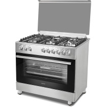 Gorenje GI9221S, 90 cm Freestanding Gas Cooker With Dual Fan, 105 Liters Multi function Oven, Cast Iron Pan Support, One Hand Ignition, Stainless Steel, 1 Year Warranty