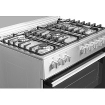 Gorenje GI9221S, 90 cm Freestanding Gas Cooker With Dual Fan, 105 Liters Multi function Oven, Cast Iron Pan Support, One Hand Ignition, Stainless Steel, 1 Year Warranty