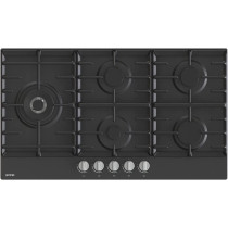 Gorenje GW951MB, 60 cm Built In Gas Hob, 5 Gas Burners, Cast Iron Pan Support, One Hand Ignition, Balck,1 Year Warranty