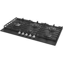 Gorenje GW951MB, 60 cm Built In Gas Hob, 5 Gas Burners, Cast Iron Pan Support, One Hand Ignition, Balck,1 Year Warranty