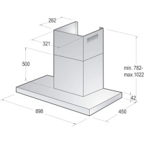 Gorenje Wht923E5XUK, 90 Cm Wall Mounted Cooker Hood, High Extraction Rate, 3 Speed Fan, Led Light, Super Quiet, 1 Year Warranty