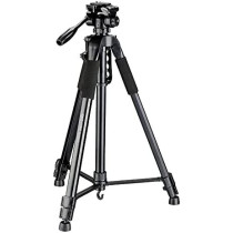 GOSMART TR682AN Portable Aluminum Professional 3-Way Pan/Tilt Head Tripod with Bag, For DSLR And Camcorder Camera, Black