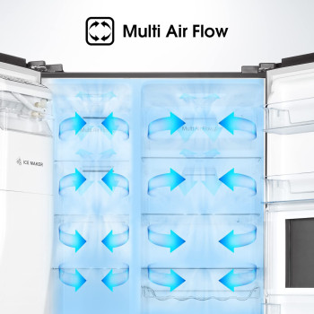 Hisense 696 Liters, 2 Doors Side By Side Refrigerator, Silver - Rs696N4Igu"Min 1 year manufacturer warranty"